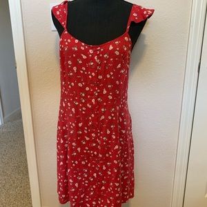 Gently worn red floral dress, size S